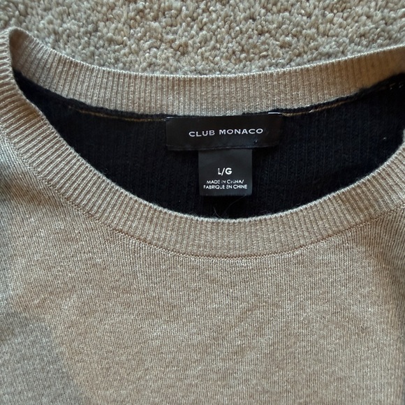 Like New Never Worn Club Monaco Arnettie Sweater Dress Tan & Black Colorblock, L - Picture 6 of 6